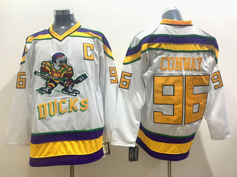 Men's Anaheim Ducks Charlie Conway #96 White Breakaway Jersey